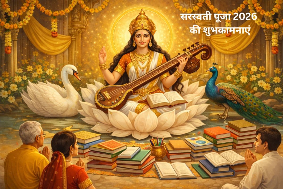 Happy Saraswati Puja 2026: सरस्वती पूजा आज, यहां से अपनों को भेजें शुभकामना और कोट्स