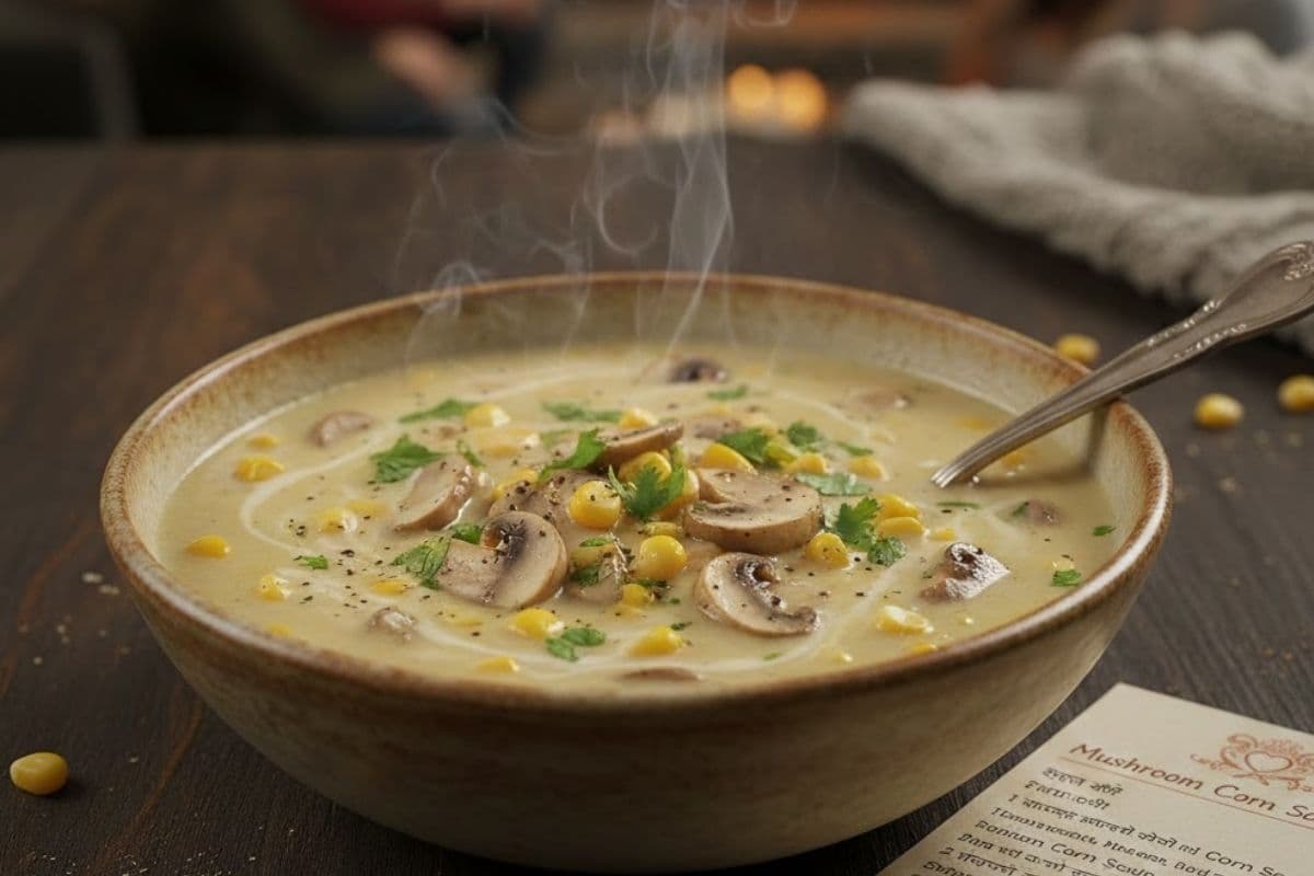 सर्दी की शाम को खास बनाएं, तैयार करें मशरूम कॉर्न सूप
