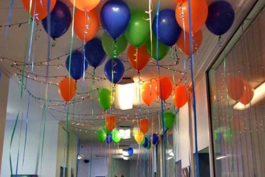 Colourful Decoration For Holi Party In Office