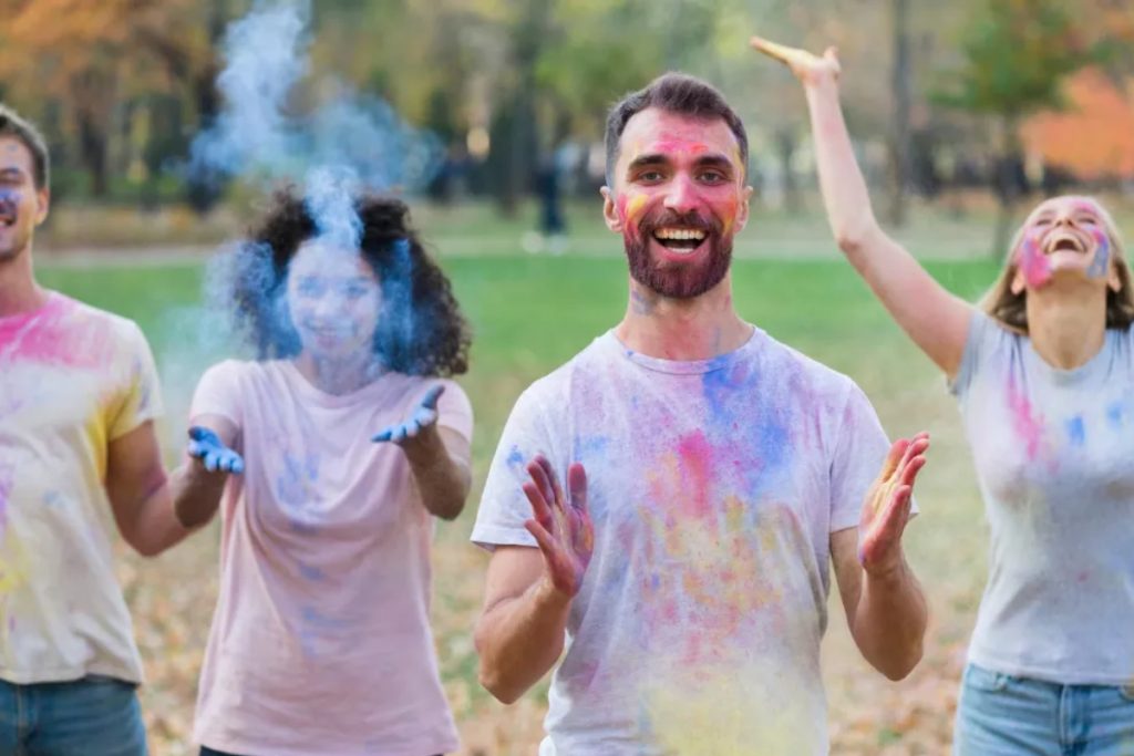 white clothes in holi