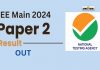 Jee Main 2024 Paper 2 Result Out
