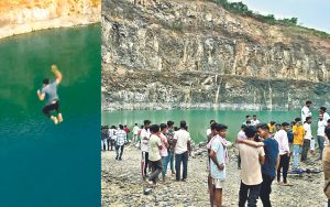 sahibganj youth jumps from mountain to film reel dies