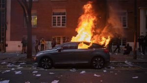 CNG burning car