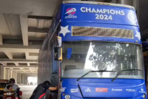 Bus is ready for victory procession