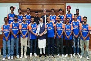 World Cup winning team with PM Modi