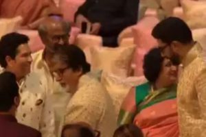 sachin and big b in anant wedding