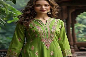 girl in green kurti