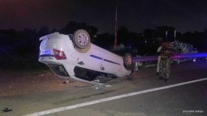 patna road accident | Patna Road Accident: BDO's car collides with a pile of mud in Mokama, husband, wife and two children injured