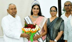 miss universe bihar kajal rani meet nitish kumar | Miss Universe Competition: Kajal becomes Miss Universe Bihar, meets CM Nitish Kumar