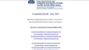 ICSI Result 2024 CS Executive Result Released