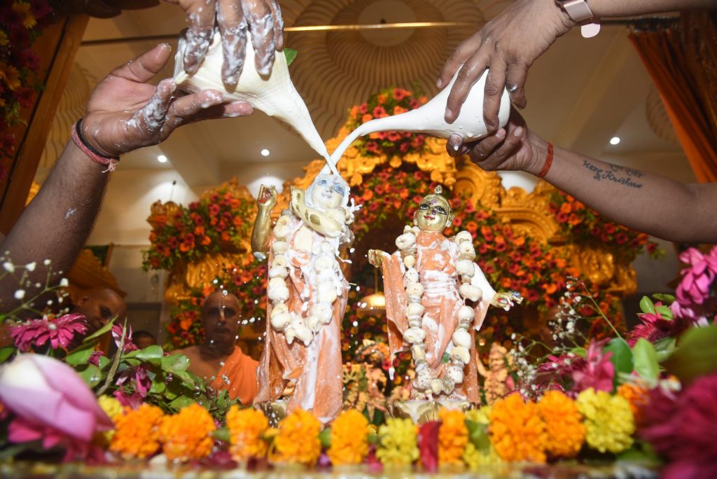 Devotees Offer Prayers At Iskcon Temple During Radha Ashtami Celebration 3