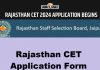 Rajasthan Cet 2024 Application Begins Today