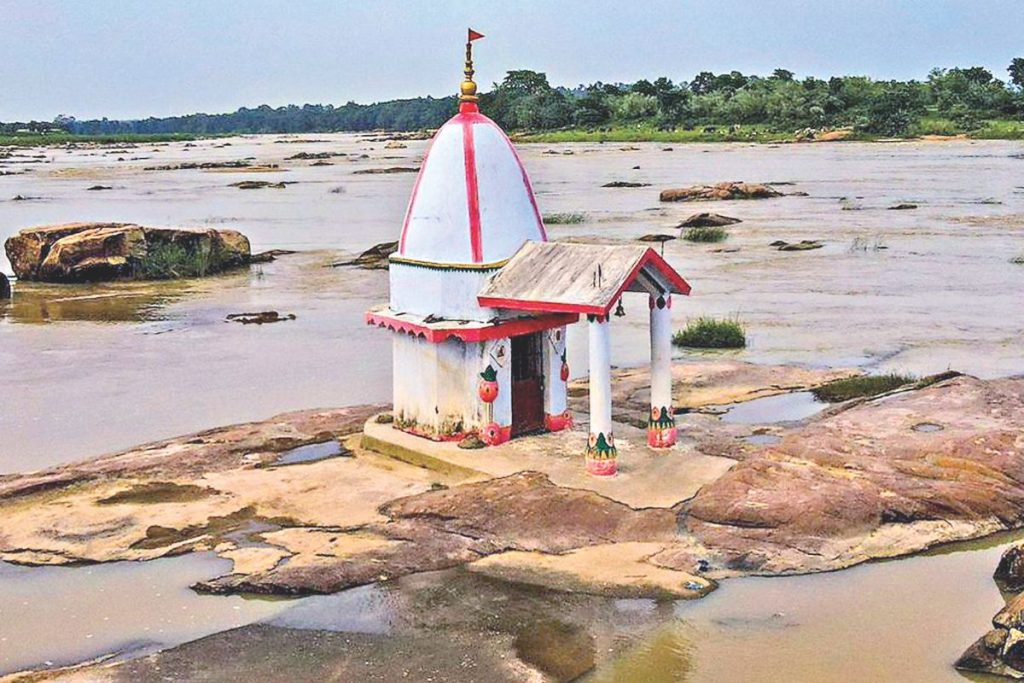 ganga mandir submerged in swarnarekha river 1