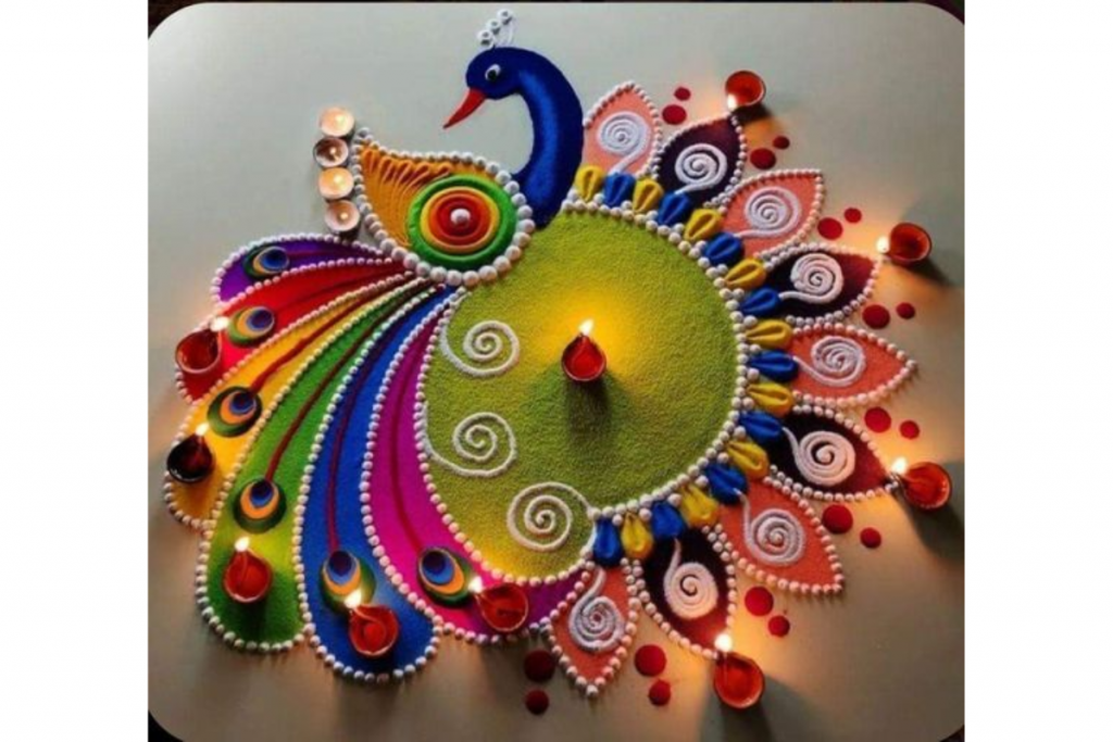 Peacock Rangoli Design 2