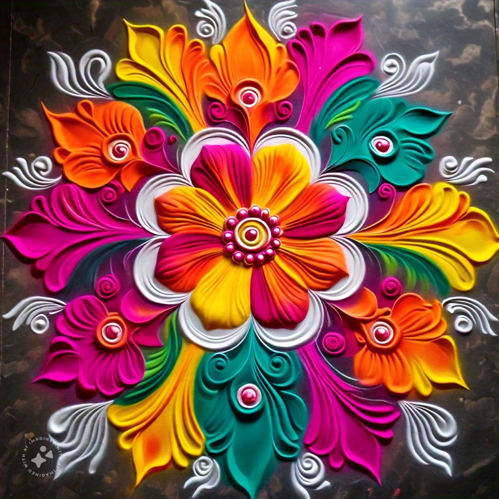 flower rangoli design 3