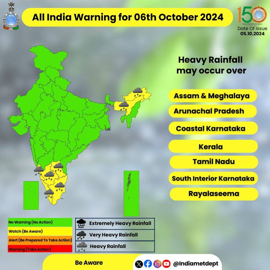 Heavy Rain In 6 States On October 6