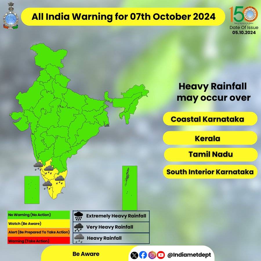 Heavy Rain In 4 States On October 7