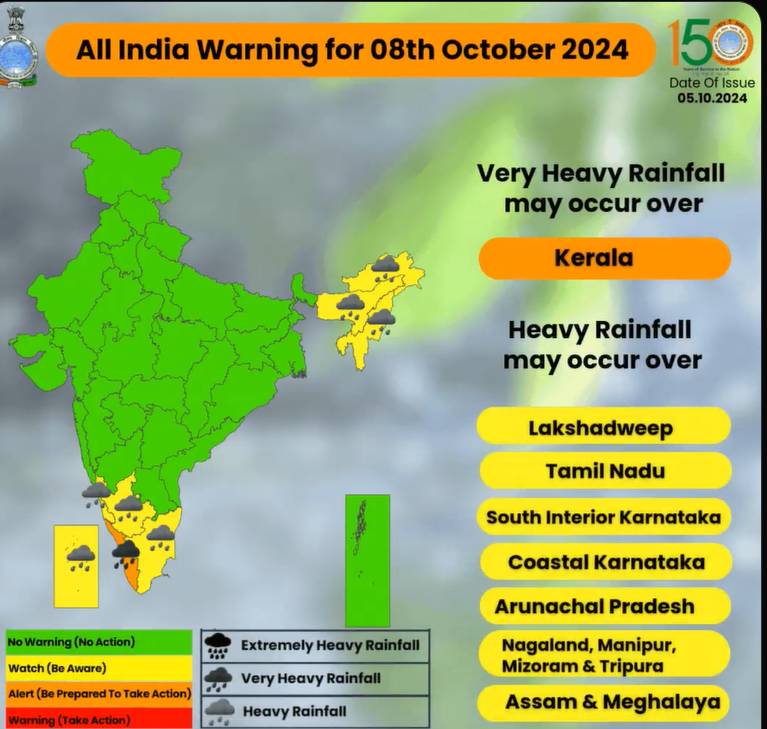 Heavy Rain In 11 States On October 8