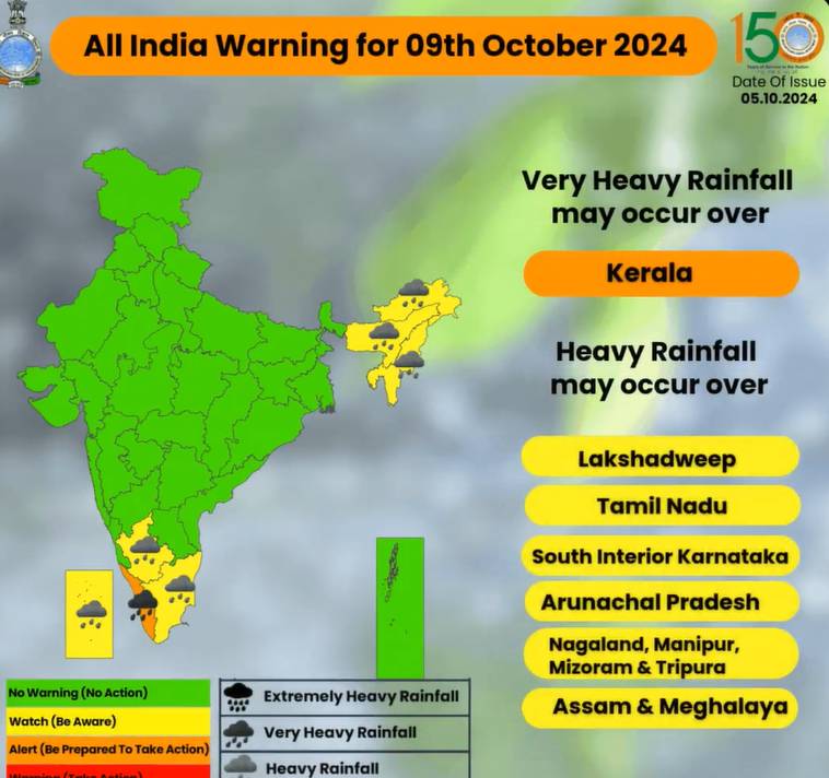 Heavy Rain In 11 States On October 9