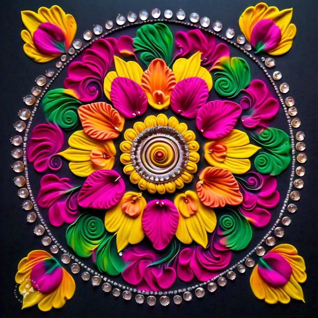 imagine flower rangoli design 1