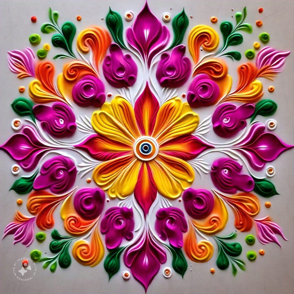 imagine flower rangoli design