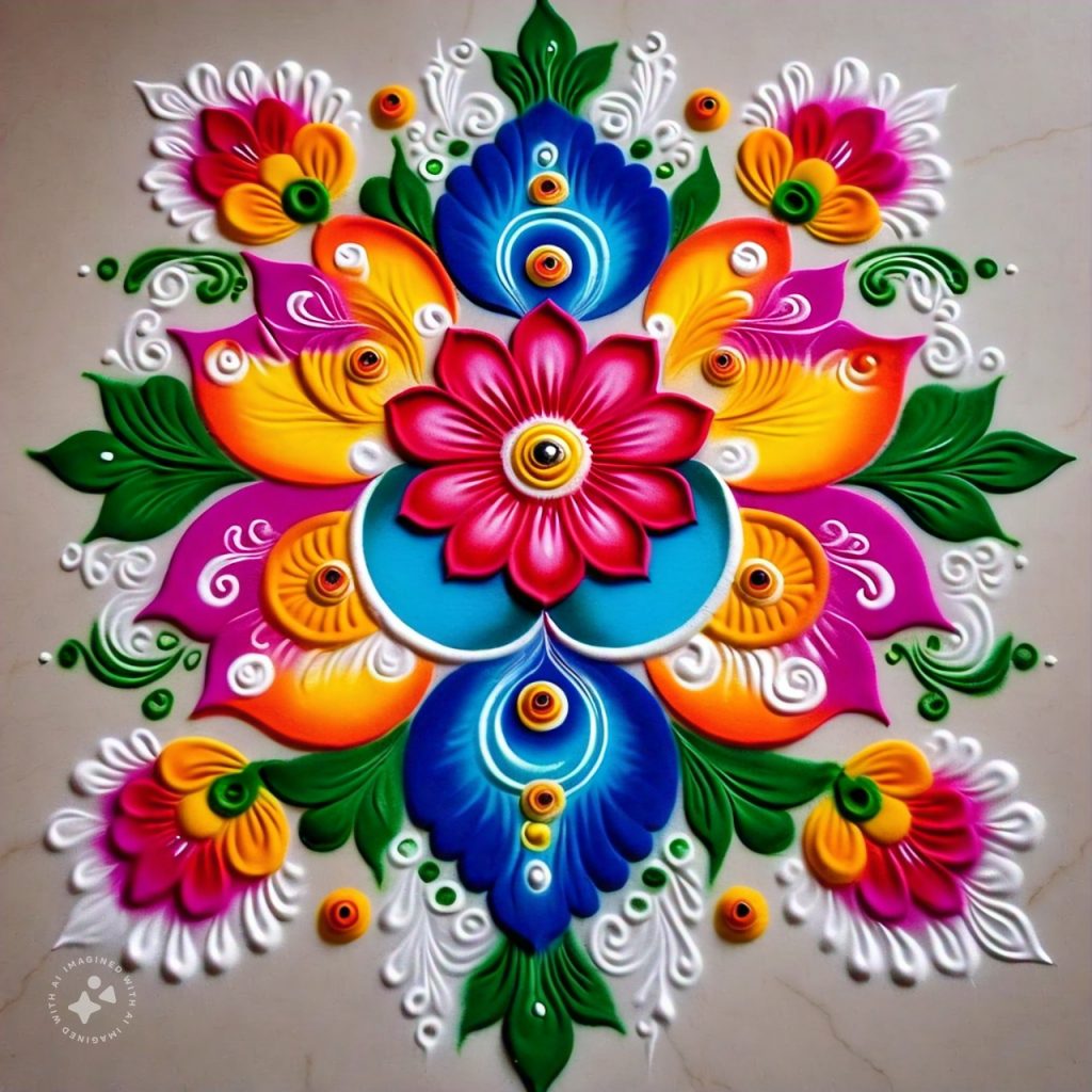 Simple Flower Rangoli Design