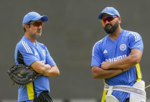 Rohit Sharma with coach Gautam Gambhir