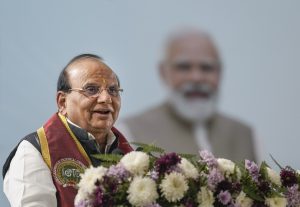 New Delhi: Delhi Lt. Governor Vinai Kumar Saxena addresses a gathering during the 7th Convocation of the Indira Gandhi Delhi Technical University for Women