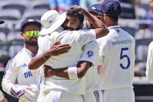 IND vs AUS: captain Jasprit Bumrah celebrates the wicket of Alex Carey