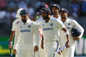 Jasprit Bumrah and Virat Kohli after perth test win.