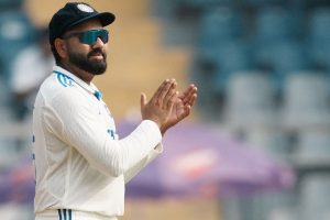 Rohit Sharma during 3rd test against NZ in Mumbai. Image Credit: PTI