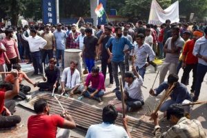 Student protest against UPPSC Exam