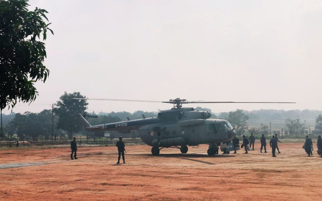 polling party departs for vote by helicopter jharkhand