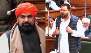 tejashwi and samrat pic| Bihar Assembly: Uproar over reservation on the second day of winter session, know what happened between Samrat and Tejashwi