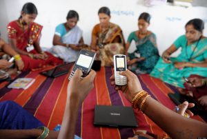 Bihar villagers with mobile phones