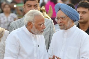 Manmohan Singh with PM Modi