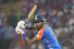 IND vs ENG: Hardik Pandya plays a shot