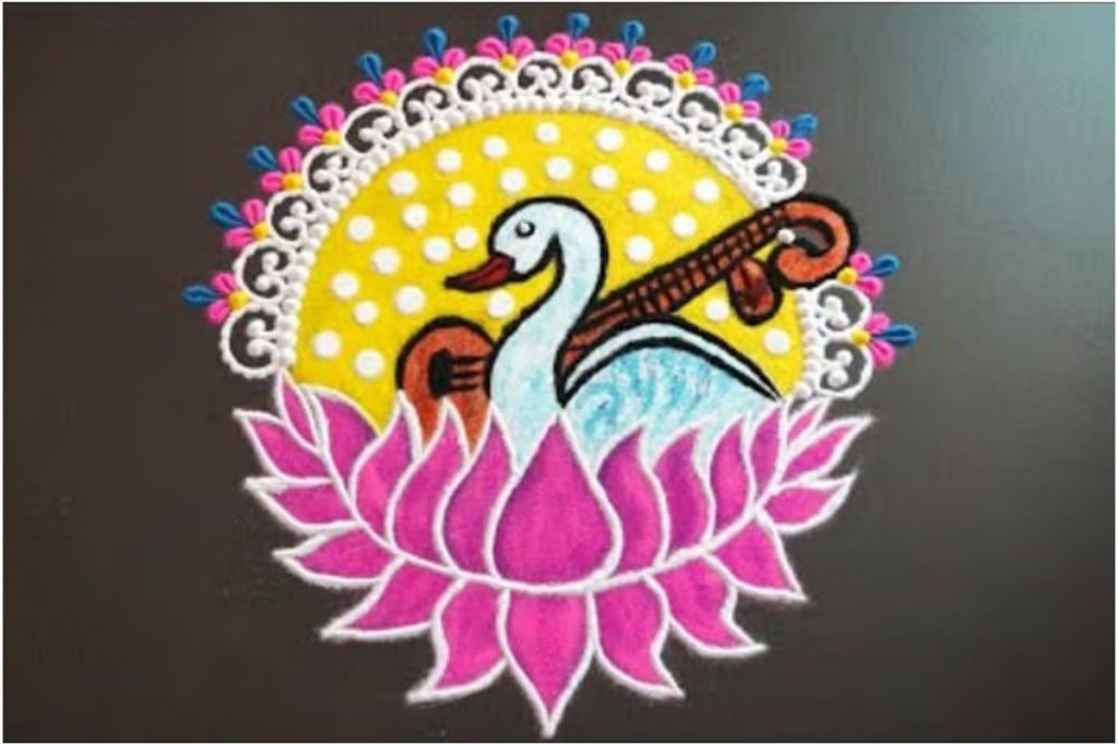 Basant Panchami Rangoli Design