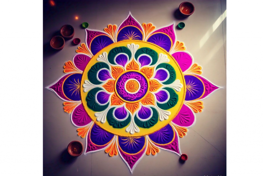 Basant panchami rangoli design 1