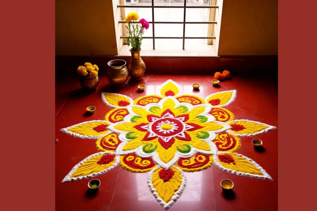 Basant panchami rangoli design 2