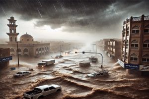 Heavy rain flood in Saudi Arabia