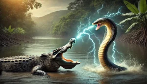 Electric eel fish kill crocodile