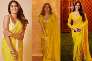 Janhvi Kapoor Yellow Saree Look: हल्दी शादी या फिर रीसेप्शन हर मौके के लिए परफेक्ट है जान्हवी कपूर के पीले साड़ी लुक्स