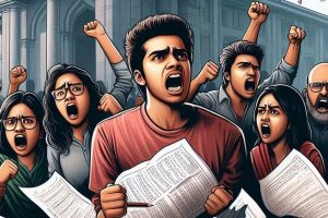 Students Protesting Against Paper Leak (AI Image)