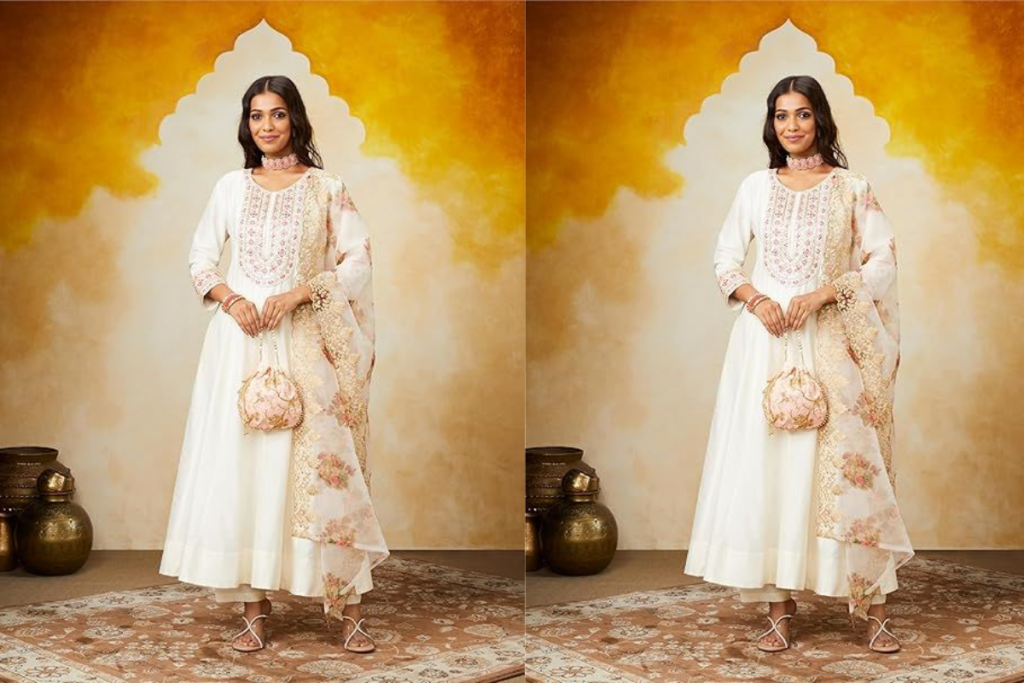 White Anarkali Suits Design 3