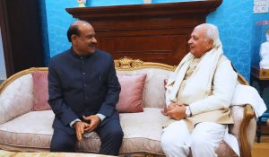 loksabha speaker met governor| Speakers Summit: Om Birla met Governor Arif Mohammad Khan at Raj Bhavan