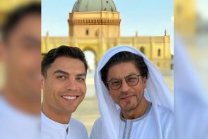 Christiano Ronaldo with Shahrukh Khan