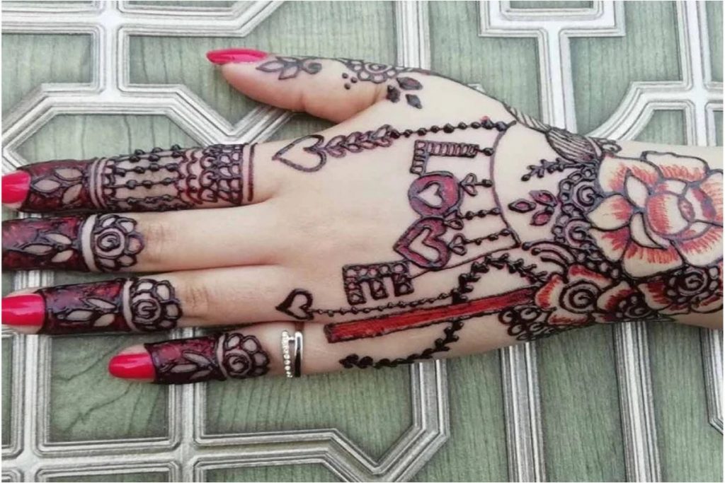 Valentine Day Mehndi Design 111