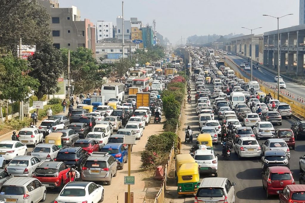 Vehicles Stuck In Traffic