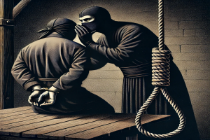 While hanging prisoner what does executioner say in his ear